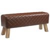 vidaXL Bench 110 x 30 x 45 cm Real Leather Brown Diamond