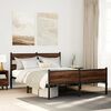 vidaXL Bed Frame without Mattress Brown Oak 150x200 cm King Size Engineered Wood