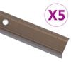 vidaXL Stair Nosings in L-shape 5 pcs Aluminium 90 cm Brown
