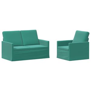 vidaXL Sofa Set 2 pcs Turquoise Velvet