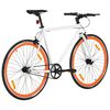vidaXL Fixed Gear Bike White and Orange 700c 51 cm