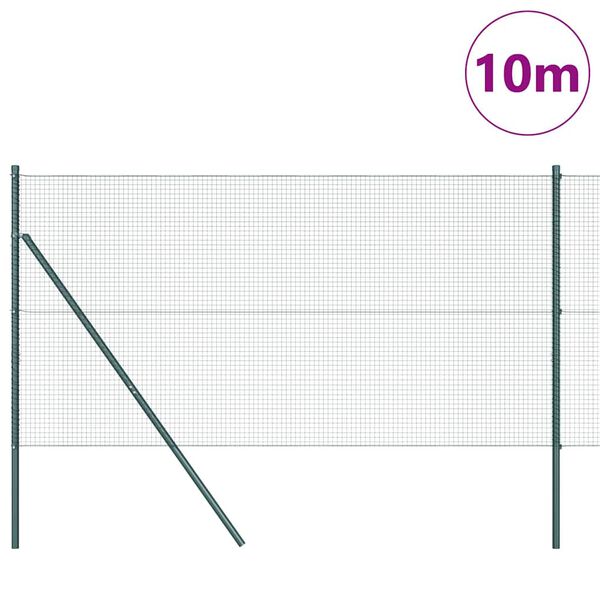 vidaXL Fence Post Green 10 x 1 m (19 x 19 mm mesh) Steel