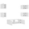 vidaXL 5 Piece TV Wall Cabinets with LED Lights White