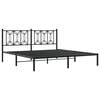 vidaXL Metal Bed Frame without Mattress with Headboard Black 180x200cm