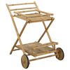 vidaXL Serving Trolley with wheels Natural 79 x 67.5 x 84 cm Bamboo