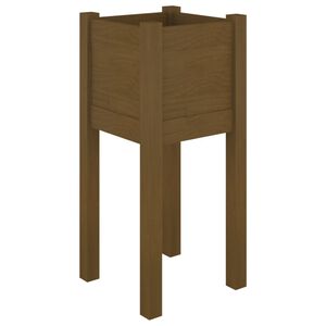vidaXL Garden Planter Honey Brown 31x31x70 cm Solid Wood Pine