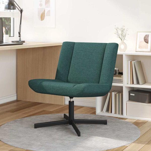 vidaXL Swivel Chair Dark Green 63 x 75 x 76 cm Fabric