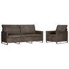 vidaXL Sofa Set 2 pcs Dark Grey Faux Suede Fabric