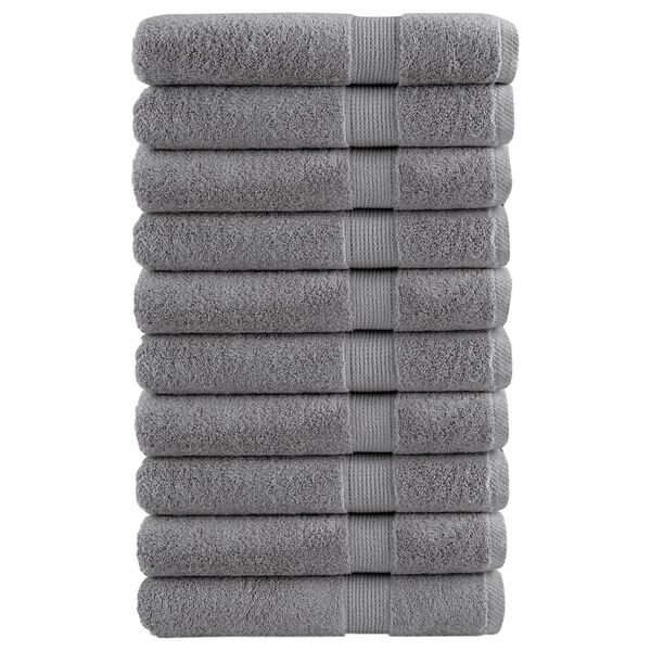 vidaXL Premium Towels "SOLUND" 10 pcs Grey 100x200 cm 600 gsm