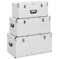 vidaXL Storage Cases 3 pcs Silver Aluminium