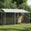 vidaXL Dog Cage with Roof Silver 400 x 200 x 258 cm Steel and PE