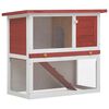 vidaXL Rabbit Hutch | Red | Pine wood | Large | Durable | Rabbit Hutch