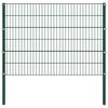 vidaXL Fence Panel with Posts Iron 1212x120 cm Green