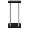 vidaXL Speaker Stands 2 pcs Black&Silver Tempered Glass 4 Pillars Design