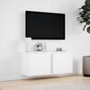 vidaXL TV Wall Cabinet with LED Lights White 80x31x35 cm