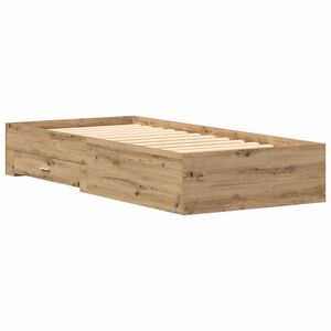 vidaXL Bed Frame with Drawer Artisan Oak 90 x 190 cm Engineered Wood