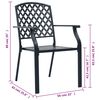 vidaXL 3 Piece Bistro Set Steel Black