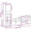 vidaXL TV Wall Unit with LED 4 pcs Old Wood Engineered Wood