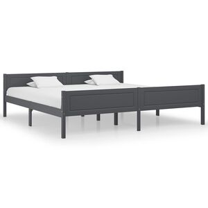 vidaXL Bed Frame without Mattress Solid Pinewood Grey 200x200 cm