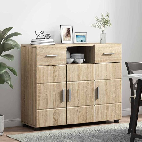 vidaXL Sideboard Sonoma oak 88.5 x 30.5 x 73 cm Engineered Wood