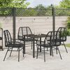 vidaXL Garden Dining Set 5 pcs Black Poly Rattan