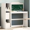 vidaXL Desk with Open Storage and Chalkboard ROROS White and Grey