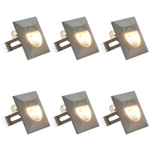 vidaXL Outdoor LED Wall Lights 6 pcs 2 W Silver Square