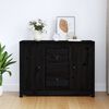 vidaXL Sideboard Black 100x35x74 cm Solid Wood Pine