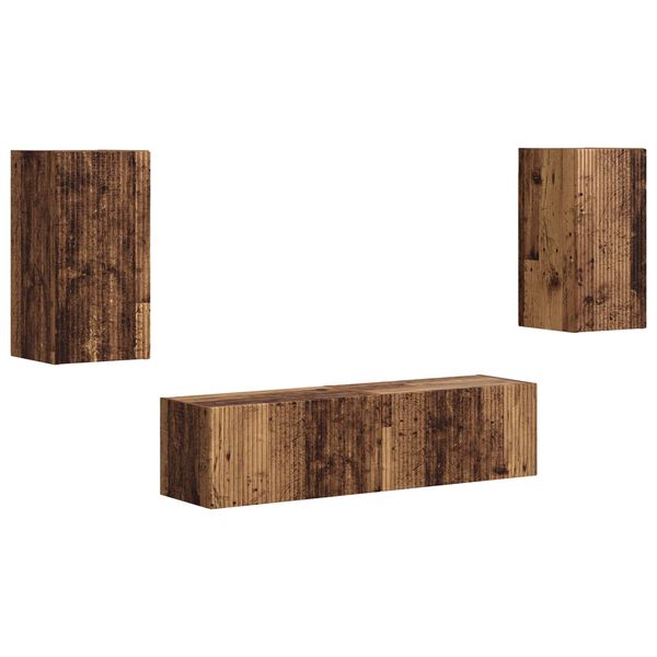 vidaXL TV Cabinet Set 4 pcs Old Wood Engineered Wood