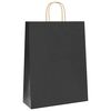 vidaXL Paper Bags 50 pcs with Handles Black 32x12x42 cm