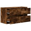 vidaXL TV Wall Cabinet with LED Lights Smoked Oak 80x31x45 cm