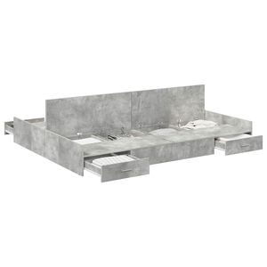 vidaXL Storage Bed Frame Concrete Grey 150 x 200 cm Engineered Wood