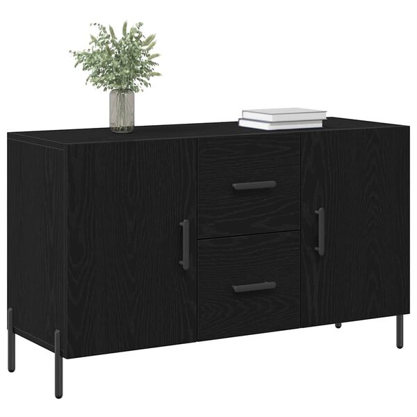 vidaXL Sideboard Black Oak 100 x 36 x 60 cm Engineered Wood