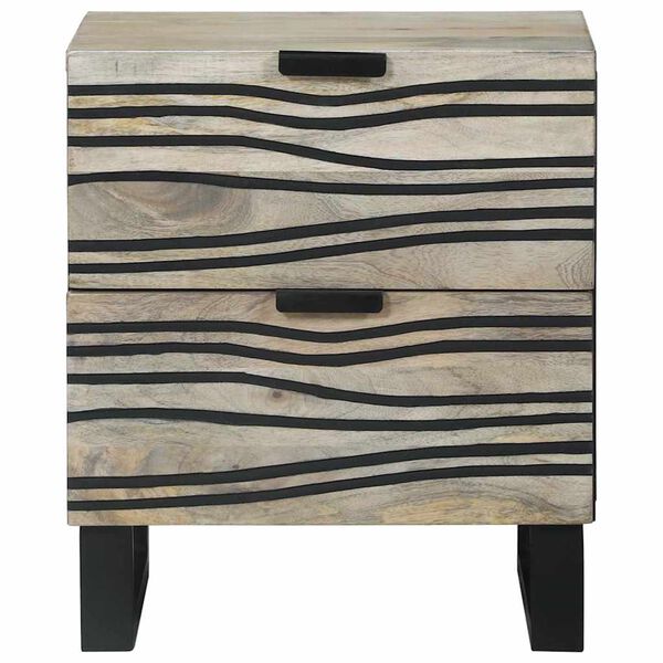 vidaXL Bedside Cabinet with Drawer White and Black 40 x 33 x 46 cm