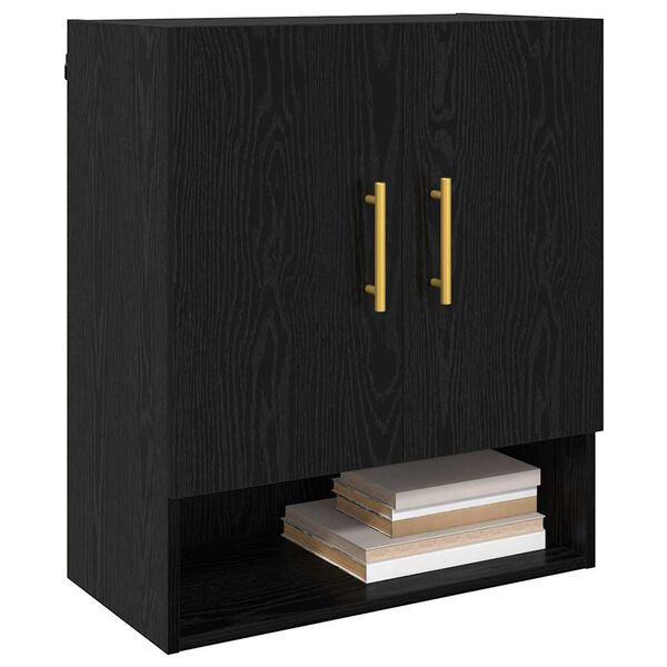 vidaXL Wall Cabinet Black oak 60 x 31 x 70 cm Engineered wood