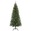vidaXL Artificial Christmas Tree with 300 LEDs Green 240 cm PE and PVC
