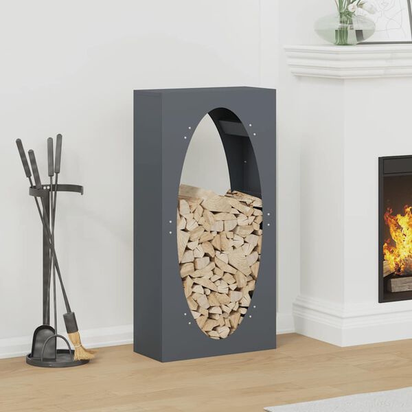 vidaXL Firewood Rack Anthracite 50x23x100 cm Cold-rolled steel