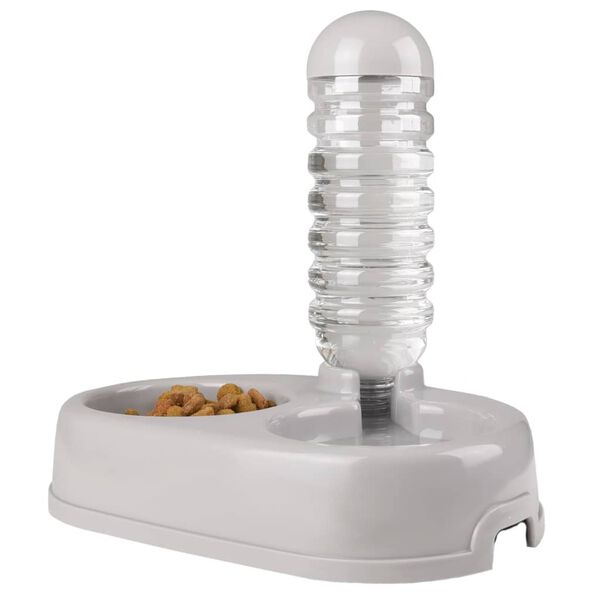 FLAMINGO Feeding Bowl with Water Dispenser 850 ml Grey