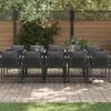 vidaXL Garden Dining Set 15 pcs Black Steel
