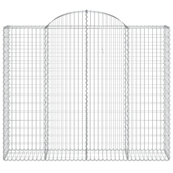 vidaXL Arched Gabion Baskets 14 pcs 200x50x160/180 cm Galvanised Iron