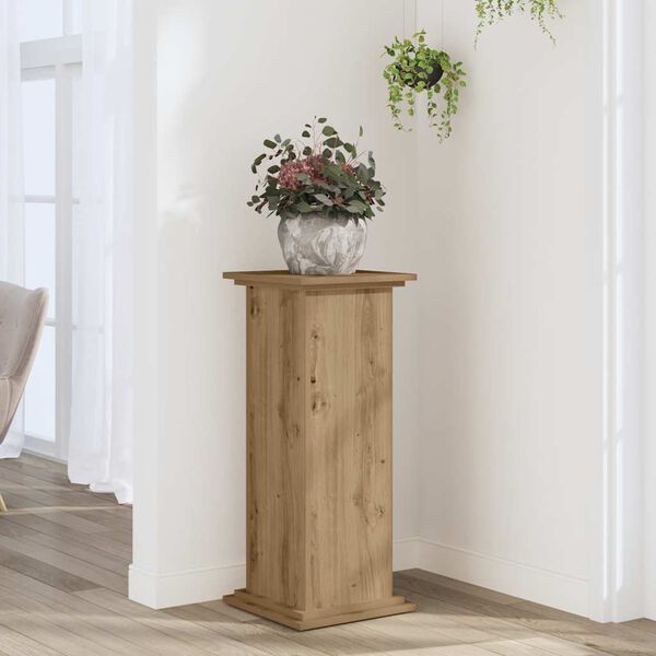 vidaXL Plant Stand Artisan Oak 33x33x80 cm Engineered Wood