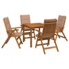 vidaXL 5-Piece Garden Dining Set Natural Solid Acacia Wood