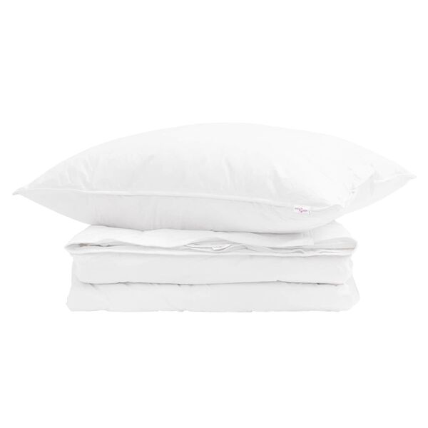 vidaXL 2-in-1 Duvet with Pillow 2 pcs White Down Feather
