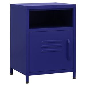 vidaXL Nightstand Navy Blue 35x35x51 cm Steel