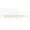 vidaXL Bed Frame without Mattress White Super King Size Solid Wood Pine
