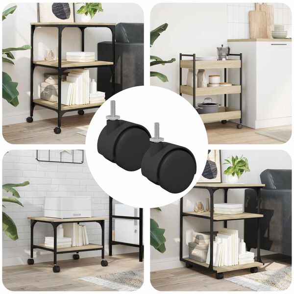 vidaXL Casters 2 pcs Black 40.1 x 37.8 mm PP and Iron