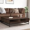 vidaXL Coffee Table Brown Oak 100x100x30 cm Engineered Wood and Metal