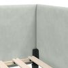 vidaXL Corner Bed Frame Light Grey 90 cm x 190 cm Velvet