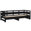 vidaXL Pull-out Day Bed without Mattress Black 2x(80x200) cm