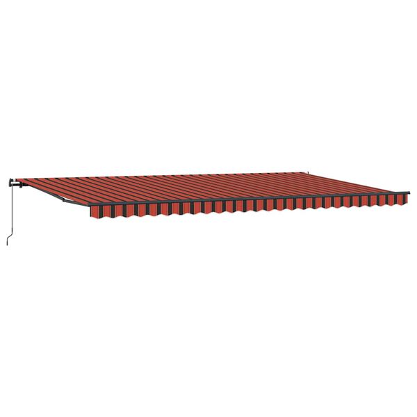 vidaXL Retractable Awning Manual Orange and brown 600 x 350 cm